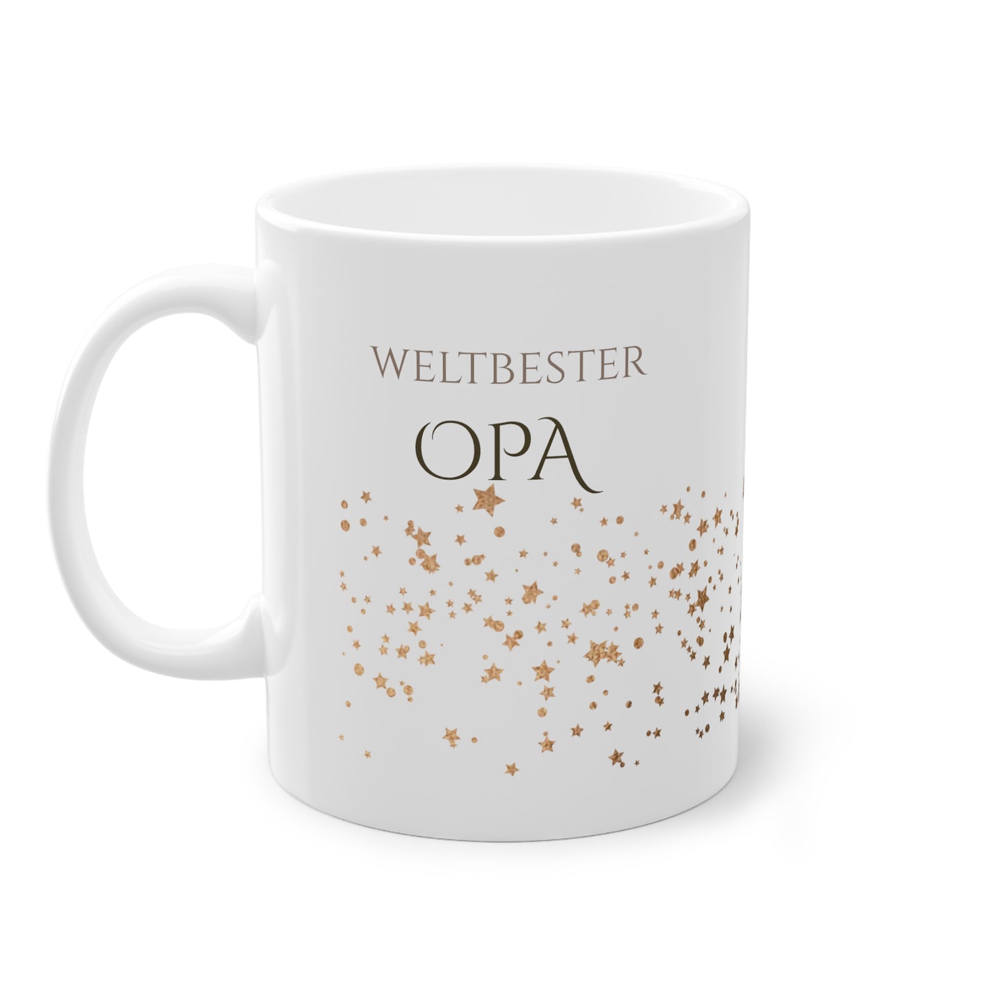 Weisse Tasse golden Glitter "weltbester Opa"