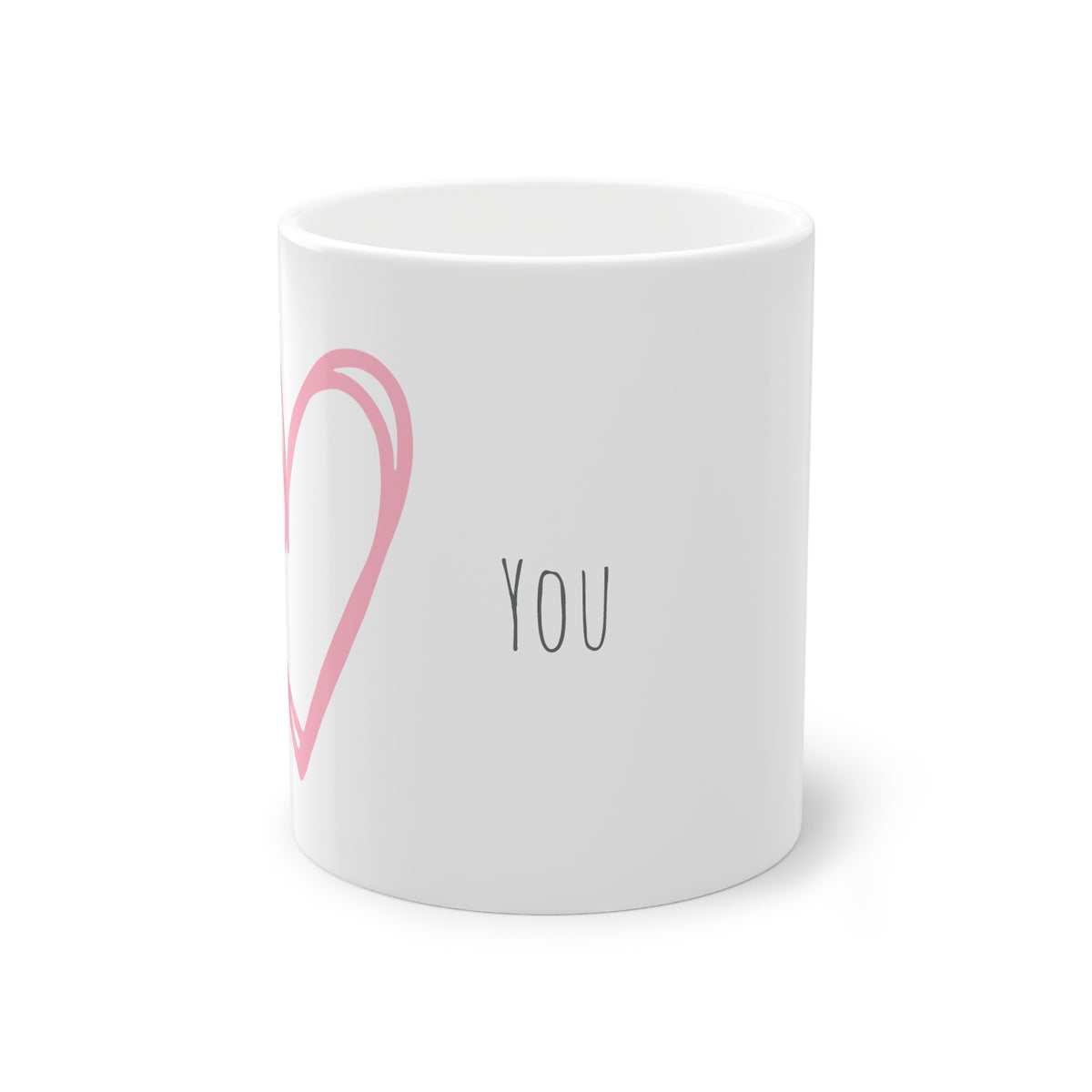 Weisse Partnertasse "I love You"