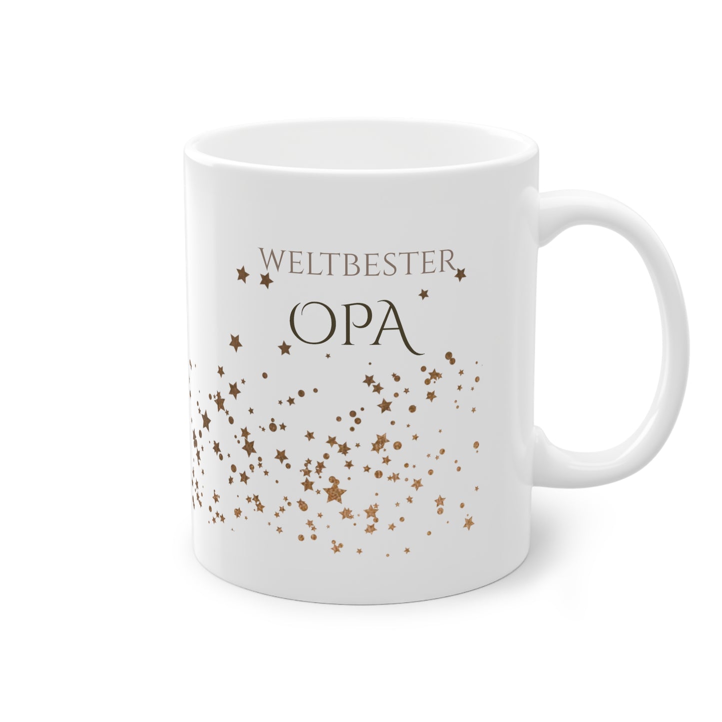 Weisse Tasse golden Glitter "weltbester Opa"