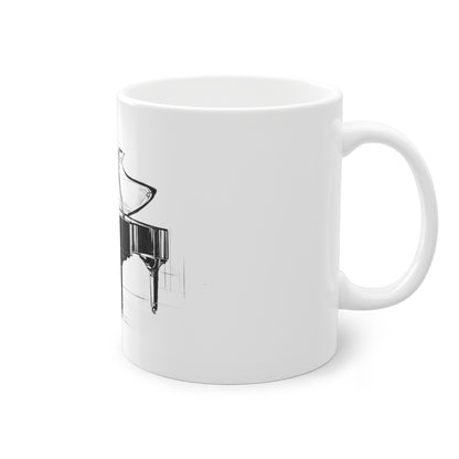 Weisse Tasse "I love Piano"