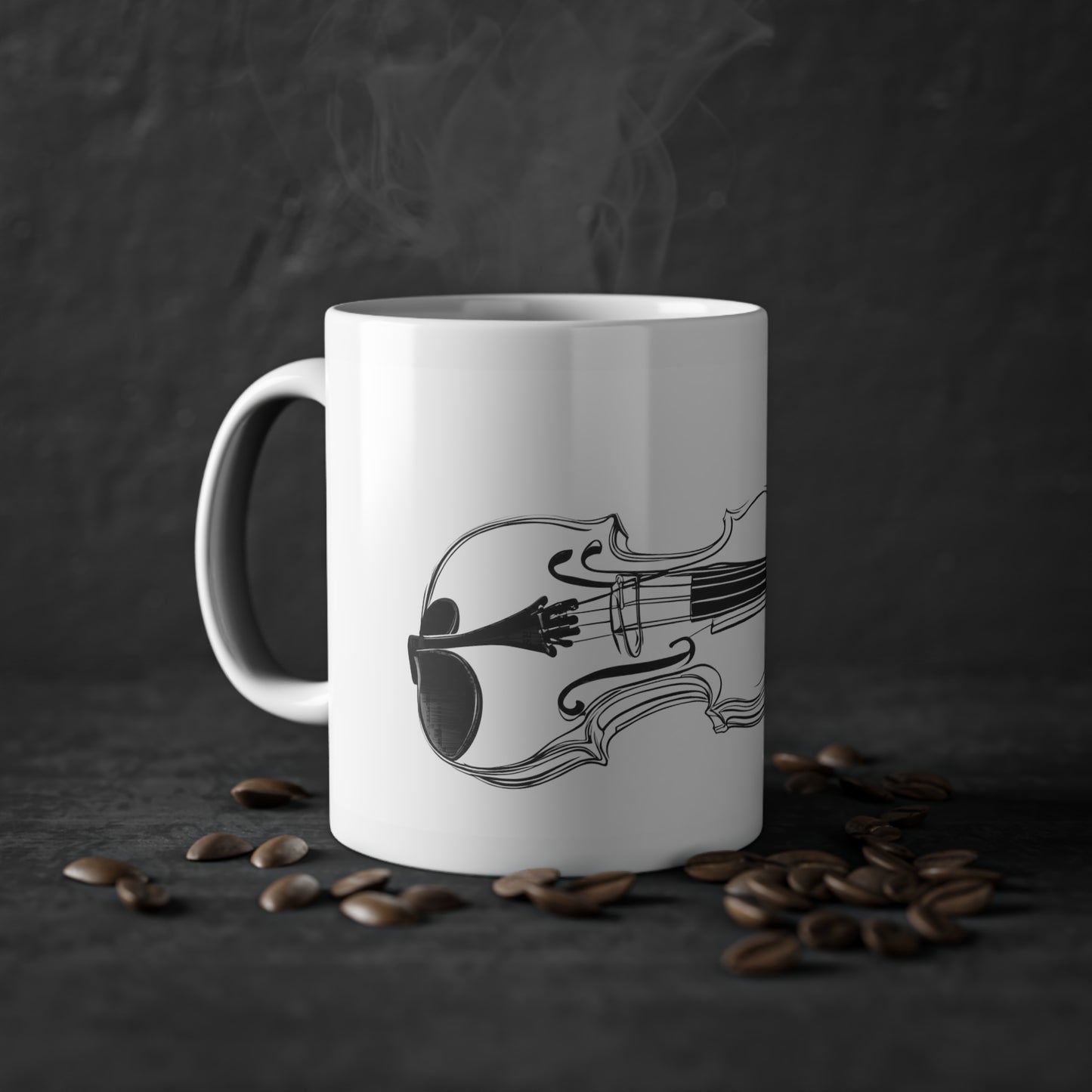 Weisse Tasse "I love Violin"