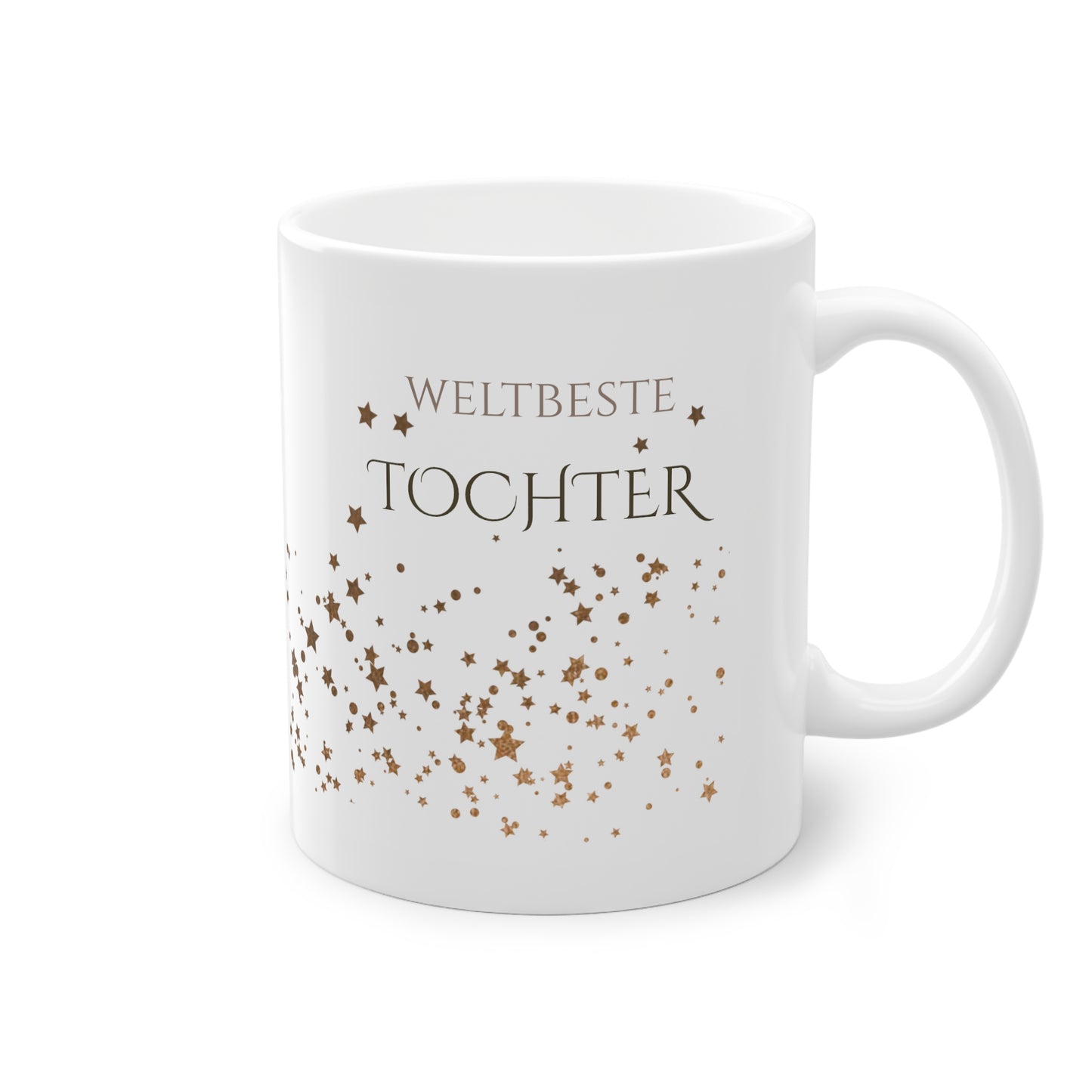 Weisse Tasse golden Glitter "weltbeste Tochter"