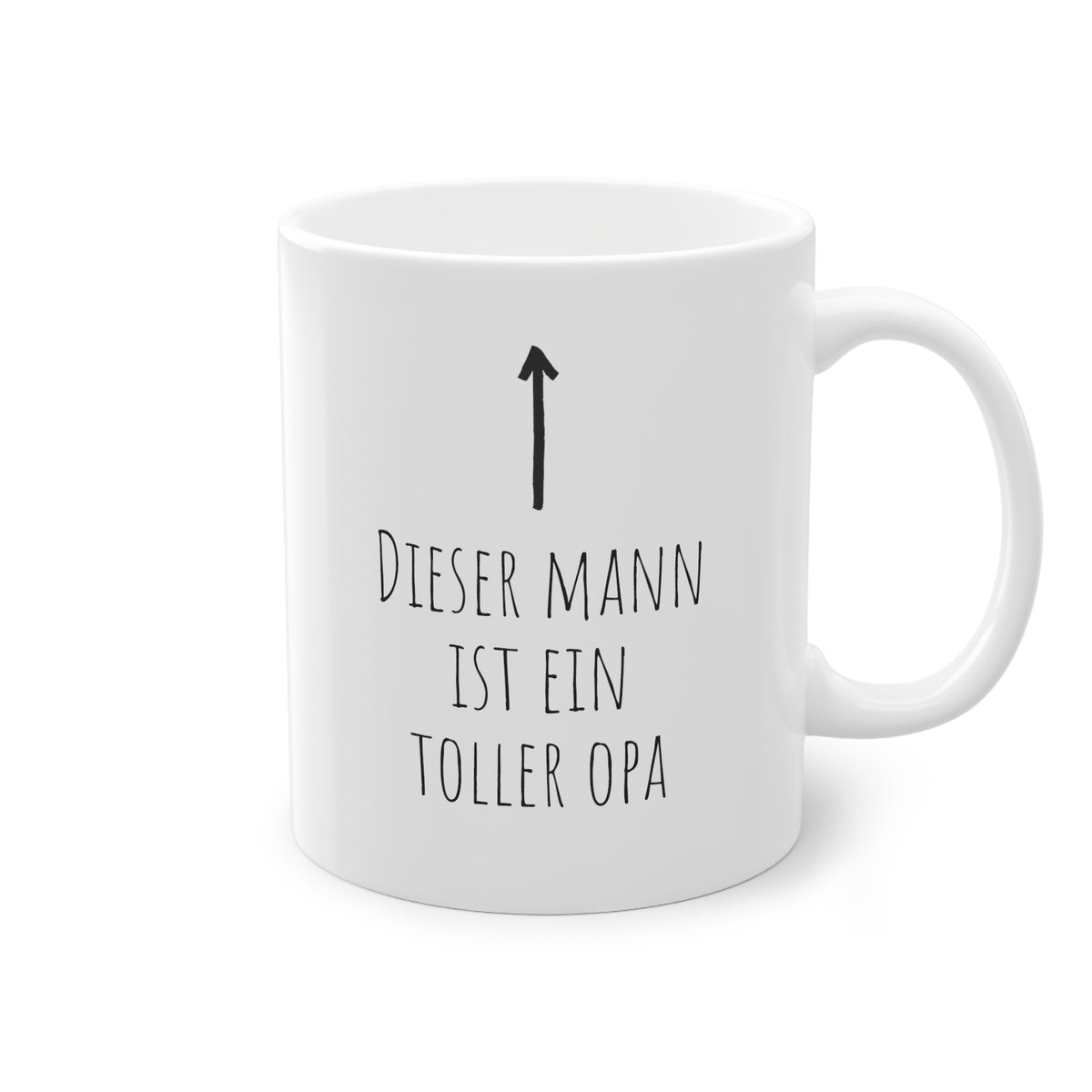 Weisse Tasse mit Pfeil "toller Opa"