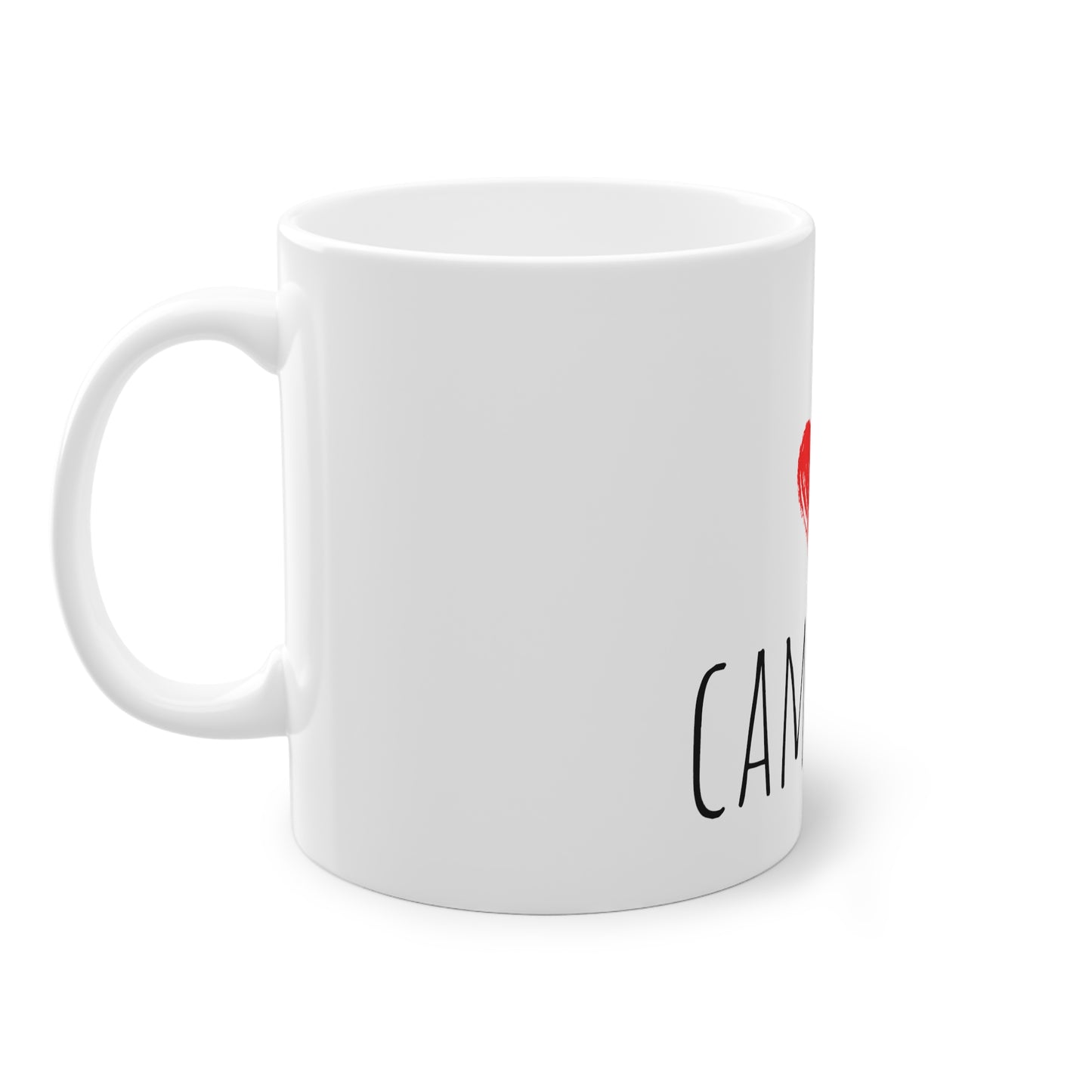 Weisse Tasse "I love camping"