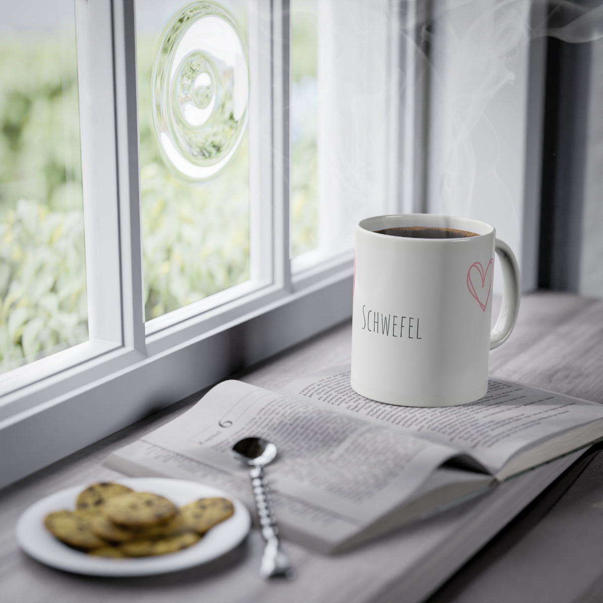 Weisse Partnertasse "Pech & Schwefel"