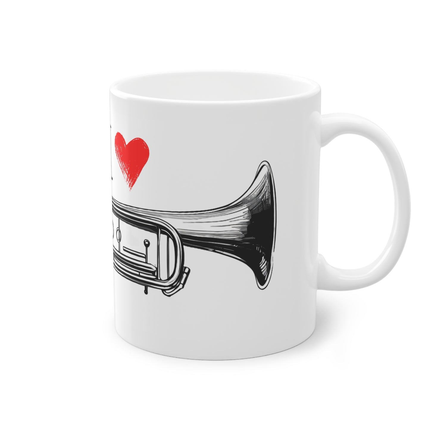 Weisse Tasse "I love Trumpet"