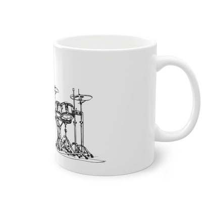 Weisse Tasse "I love Drums"