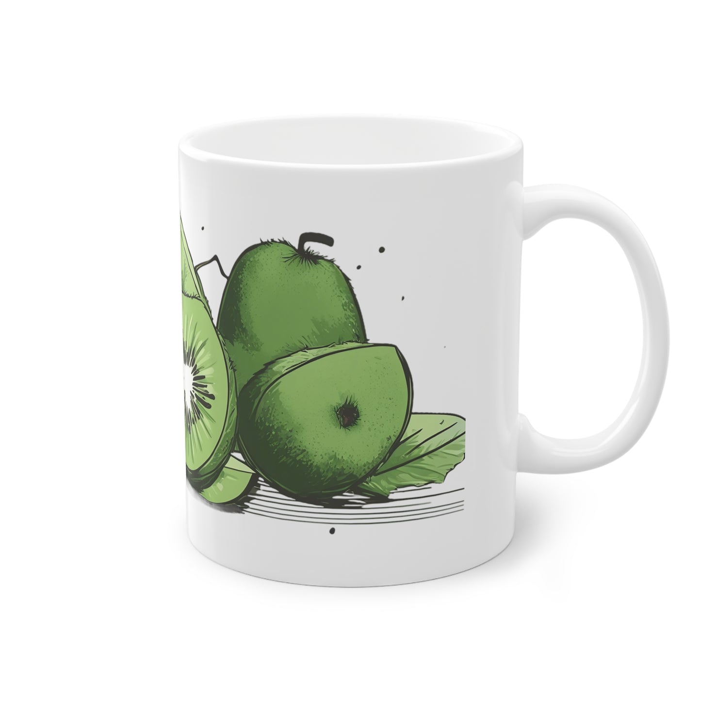 Weisse Tasse "Kiwis"