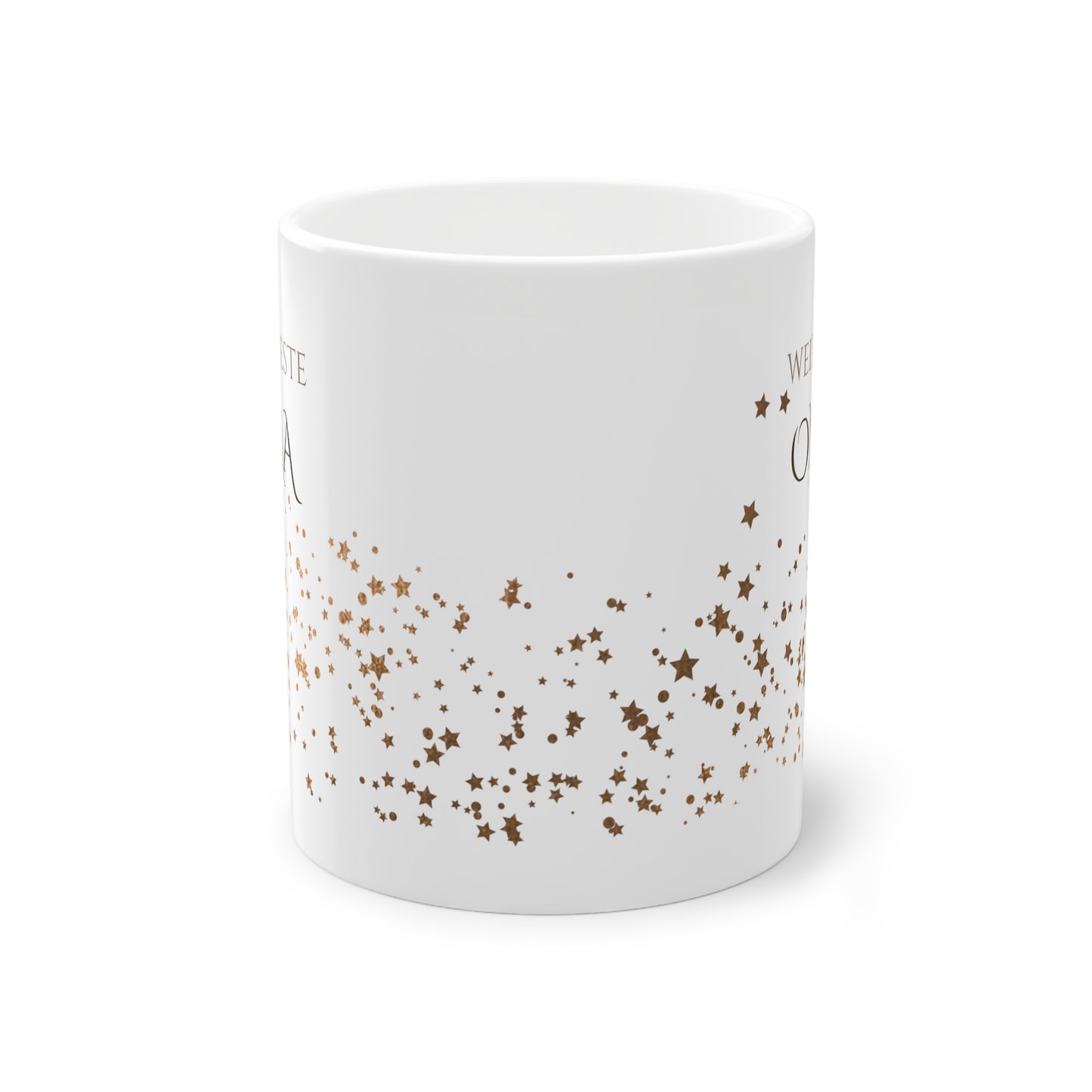 Weisse Tasse golden Glitter "weltbeste Oma"