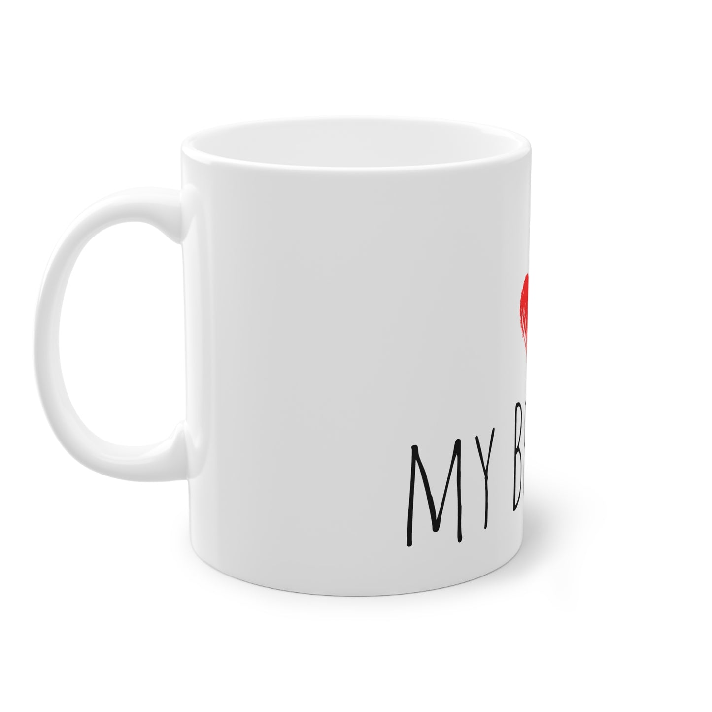 Weisse Tasse "I love my Brother"