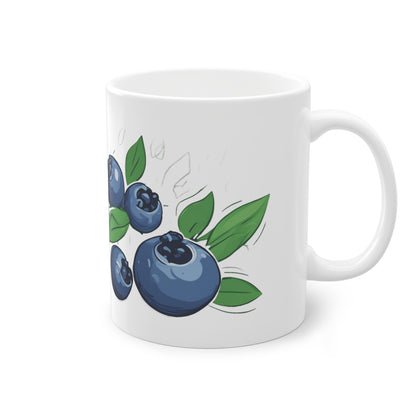 Weisse Tasse "Blaubeeren"