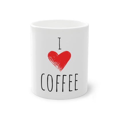 Weisse Tasse "I love coffee"