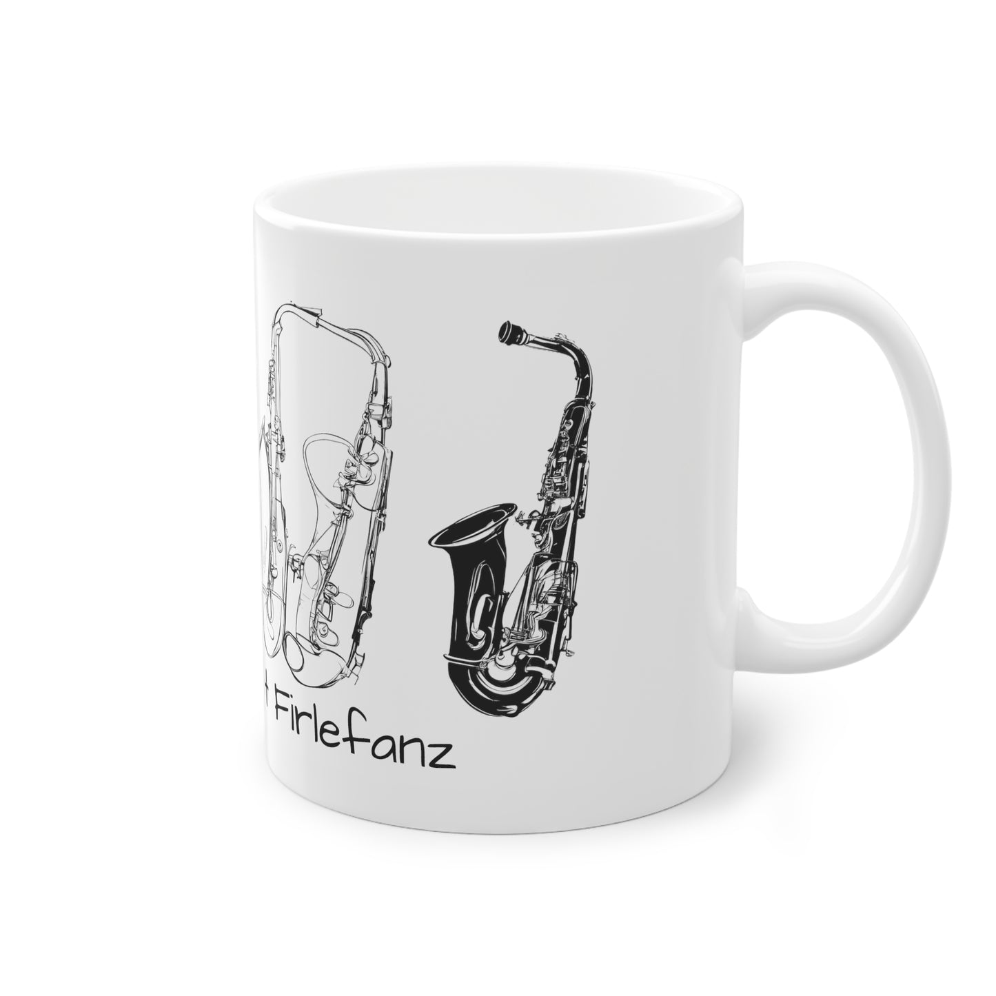 Weisse Musik Tasse "Saxophon"