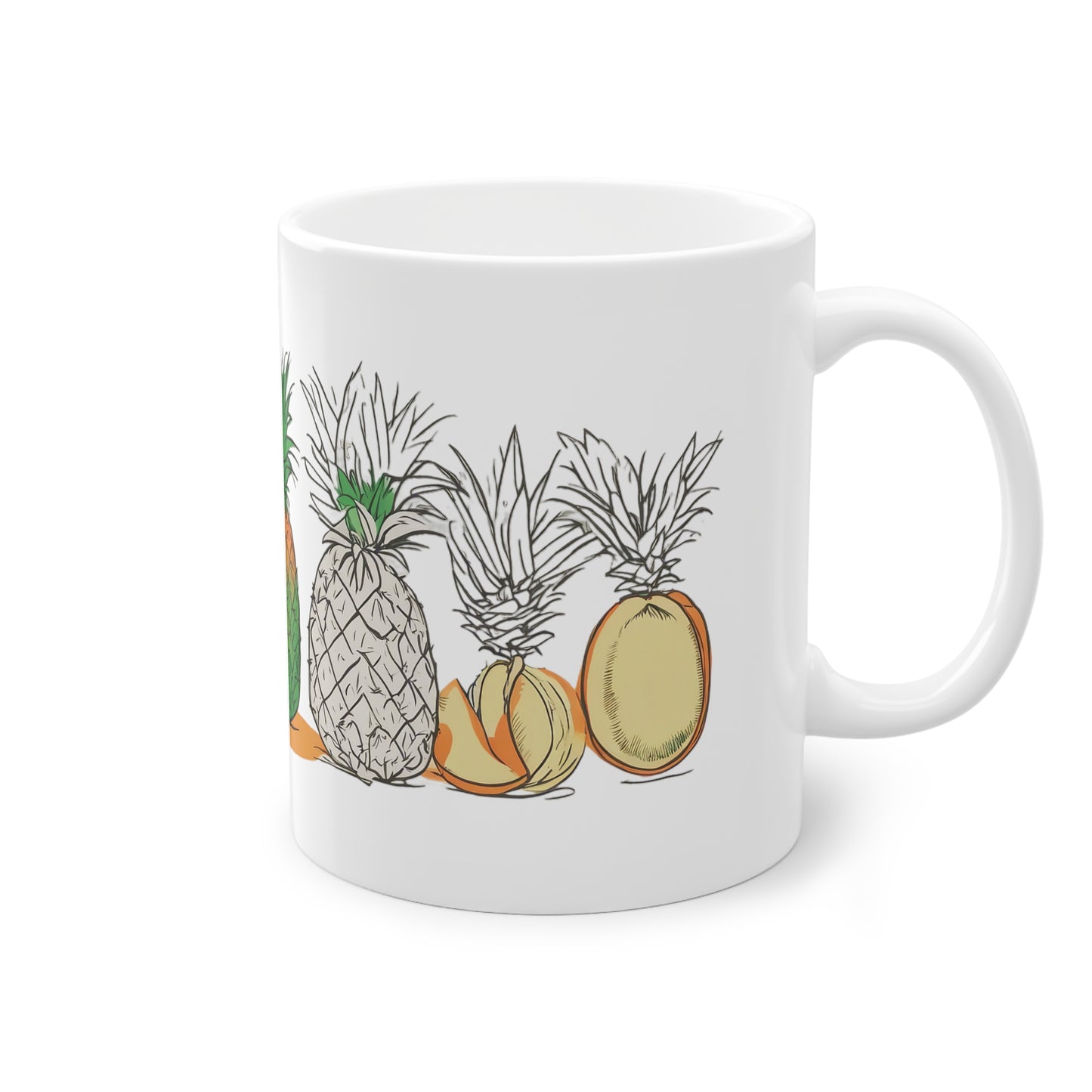 Weisse Tasse "Annanas"