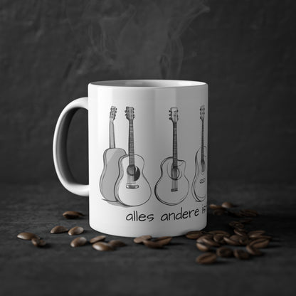 Weisse Musik Tasse "Gitarre"