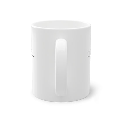 Weisse Design Tasse "läuft."