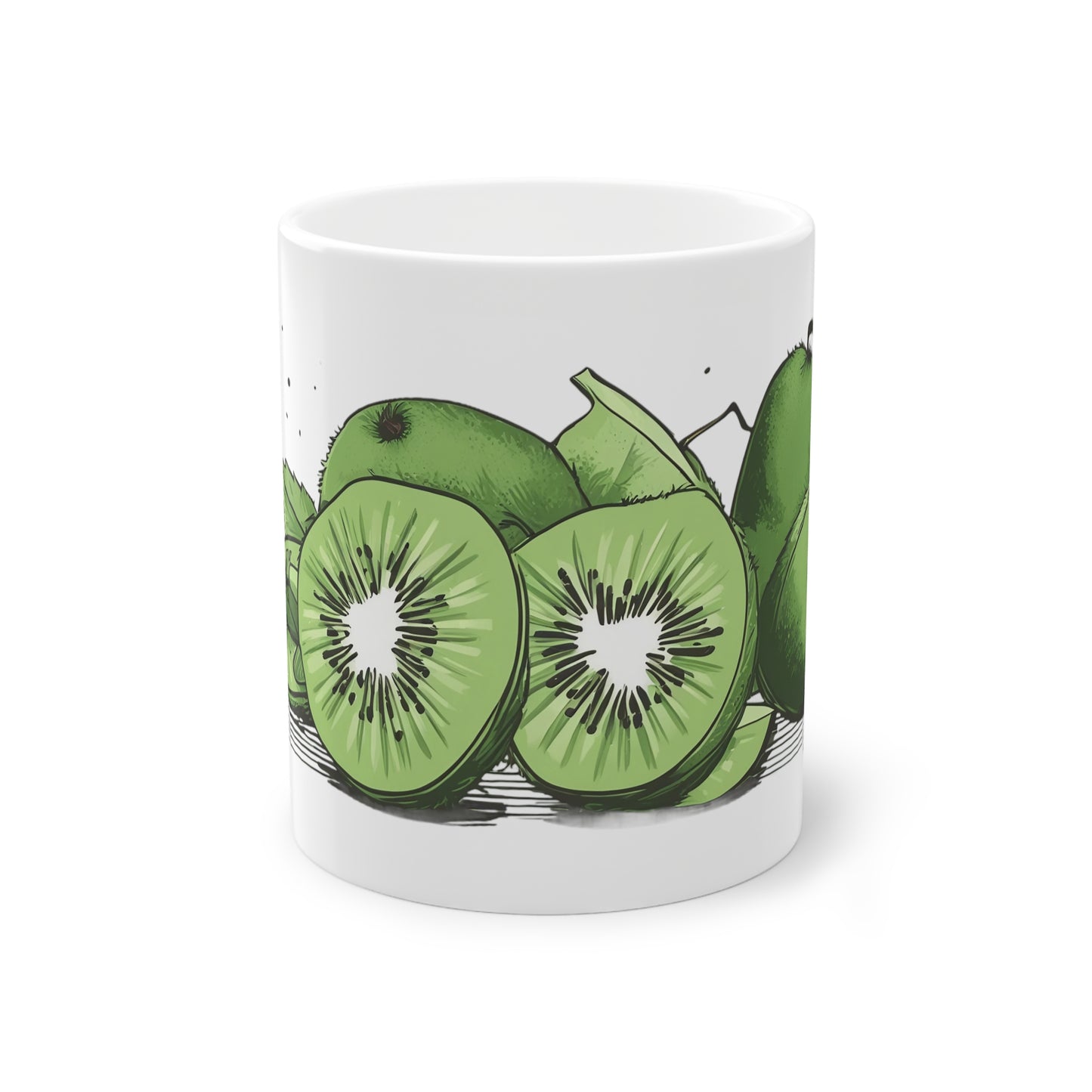 Weisse Tasse "Kiwis"