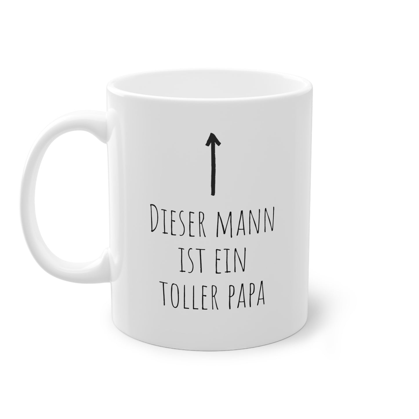 Weisse Tasse mit Pfeil "toller Papa"