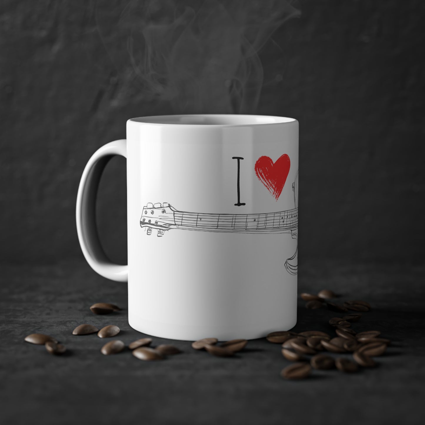 Weisse Tasse "I love eletric Guitar"