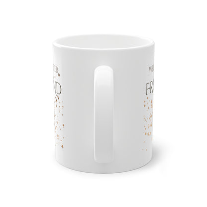 Weisse Tasse golden Glitter "weltbester Freund"