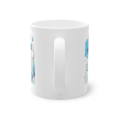 Weisse Tasse blaue Blumen