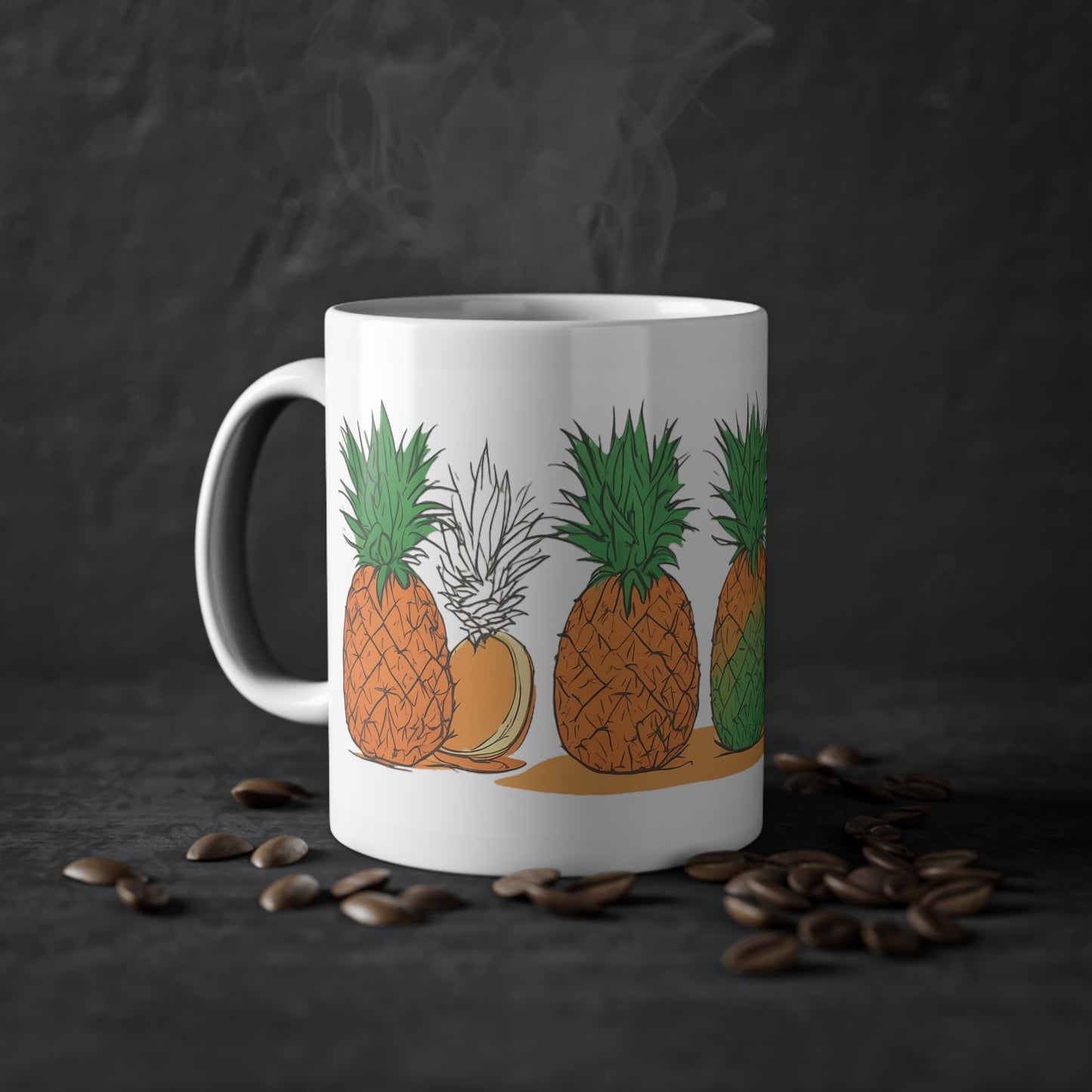 Weisse Tasse "Annanas"