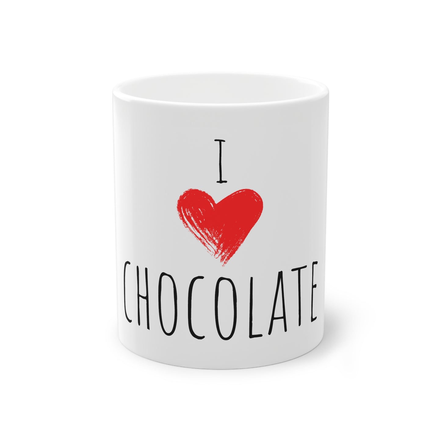 Weisse Tasse "I love chocolate"