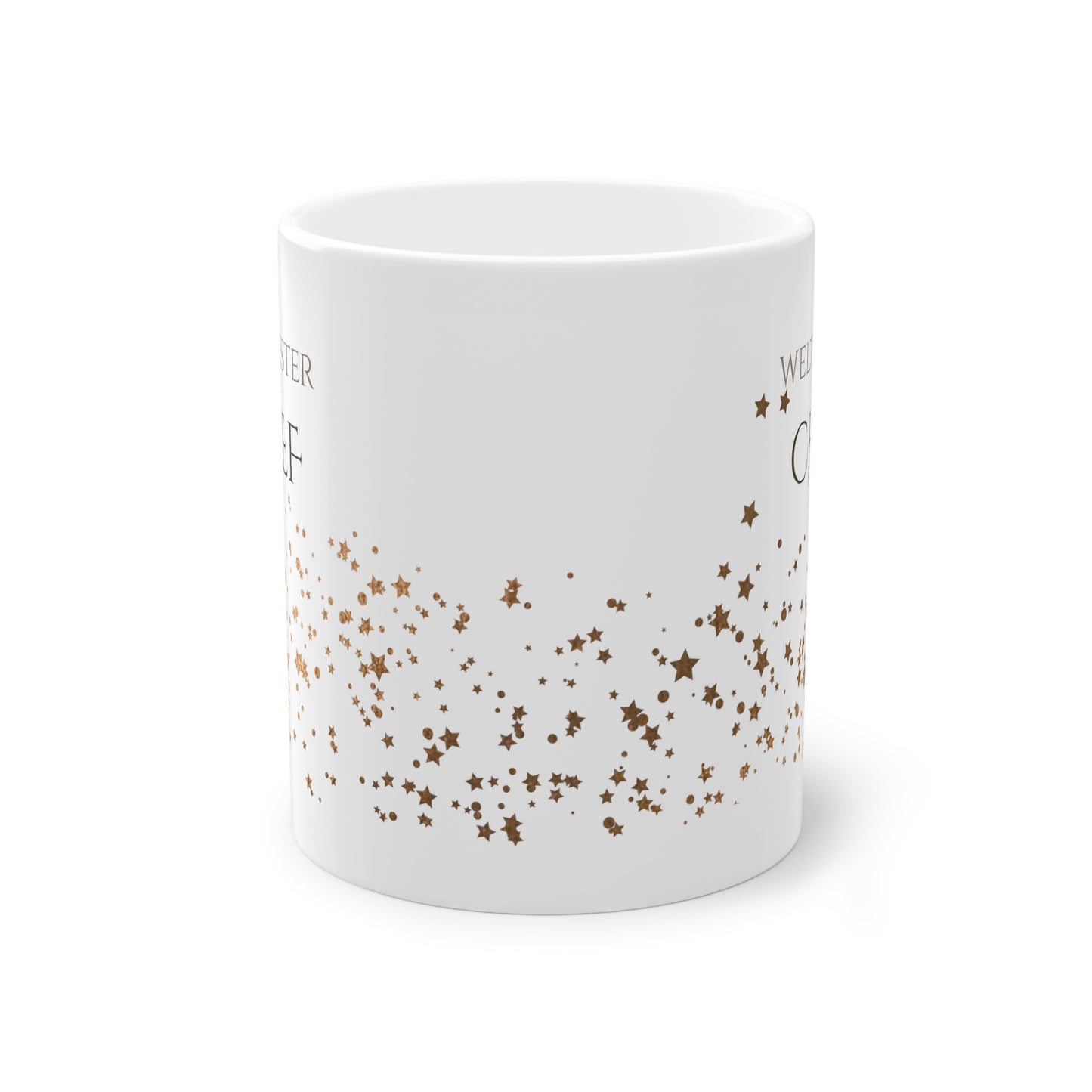 Weisse Tasse golden Glitter "weltbester Chef"