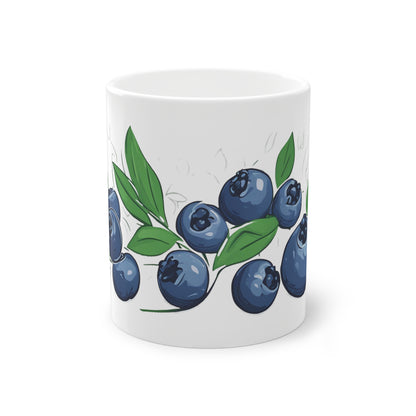 Weisse Tasse "Blaubeeren"