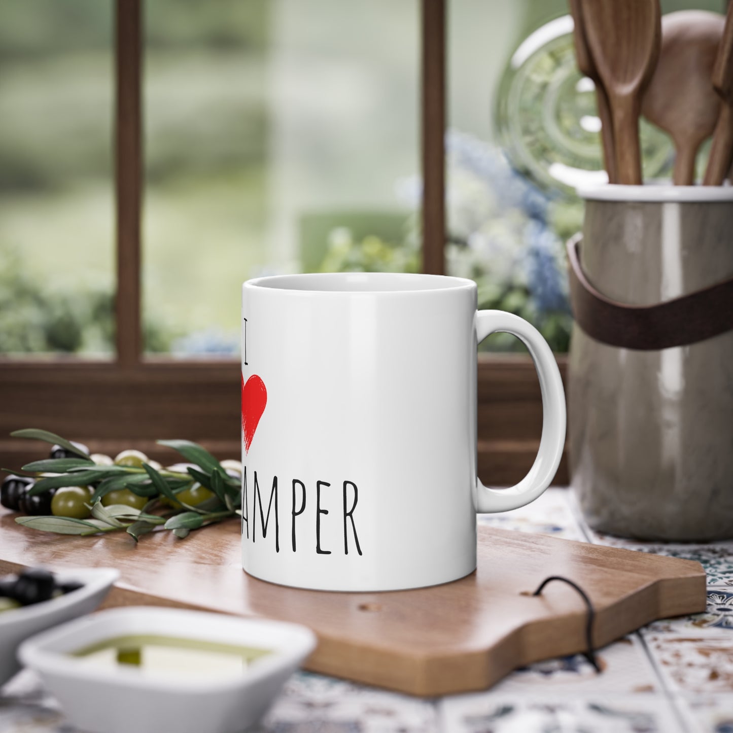 Weisse Tasse "I love my Camper"