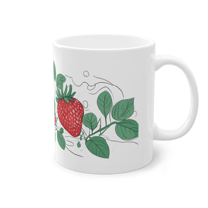 Weisse Tasse "Erdbeeren"