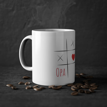 Weisse Tasse Opa Liebe