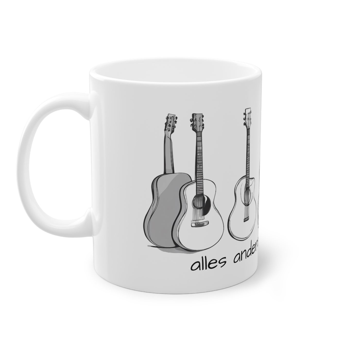 Weisse Musik Tasse "Gitarre"