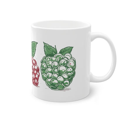 Weisse Tasse "Himbeeren"