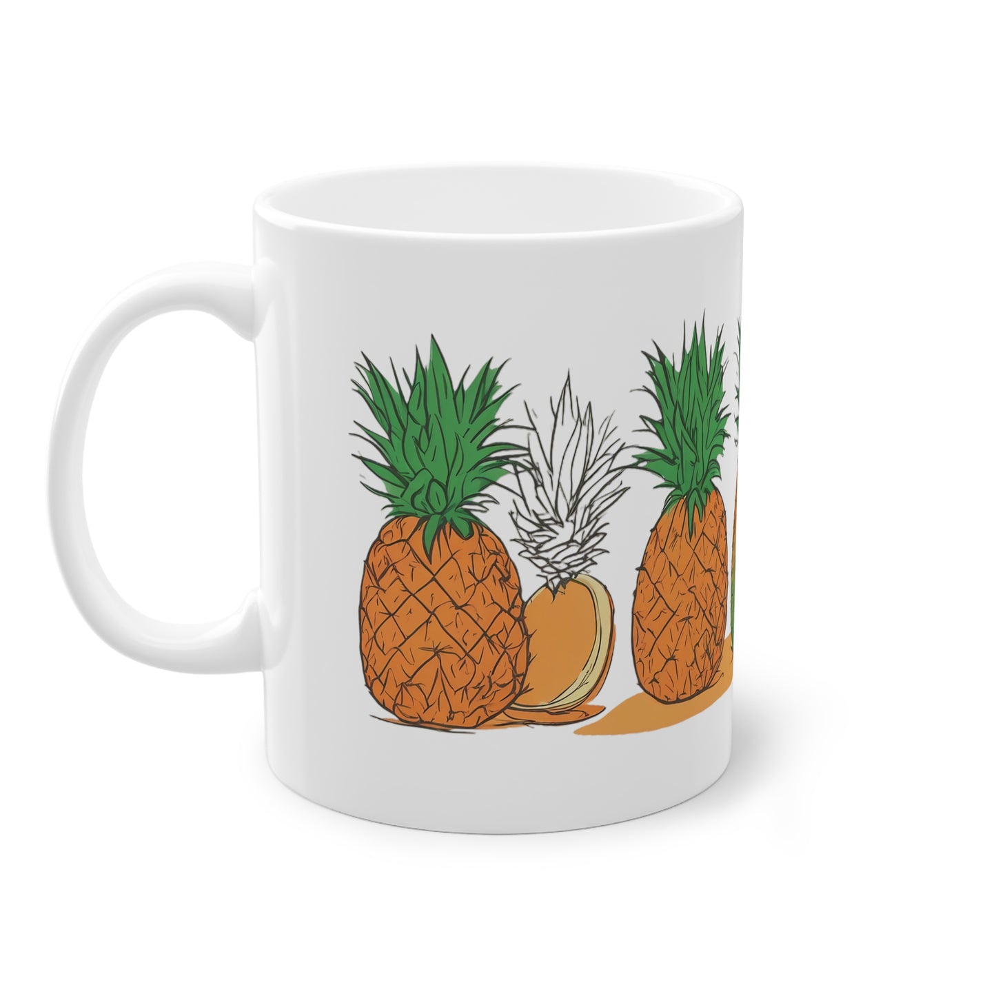 Weisse Tasse "Annanas"