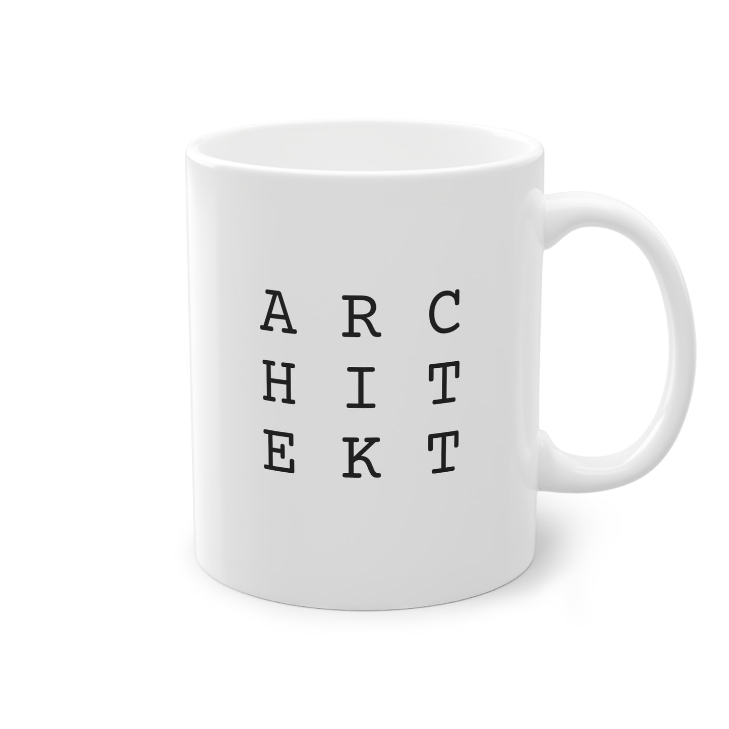 Weisse Design Tasse "Architekt"