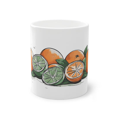 Weisse Tasse "Orangen"