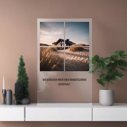 Willkommensgeschenk personalisiert auf Acryl für Ferienhaus Vermieter