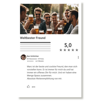 Internet Bewertung  Acrylglas für Freunde personalisierbar mit Foto & Text