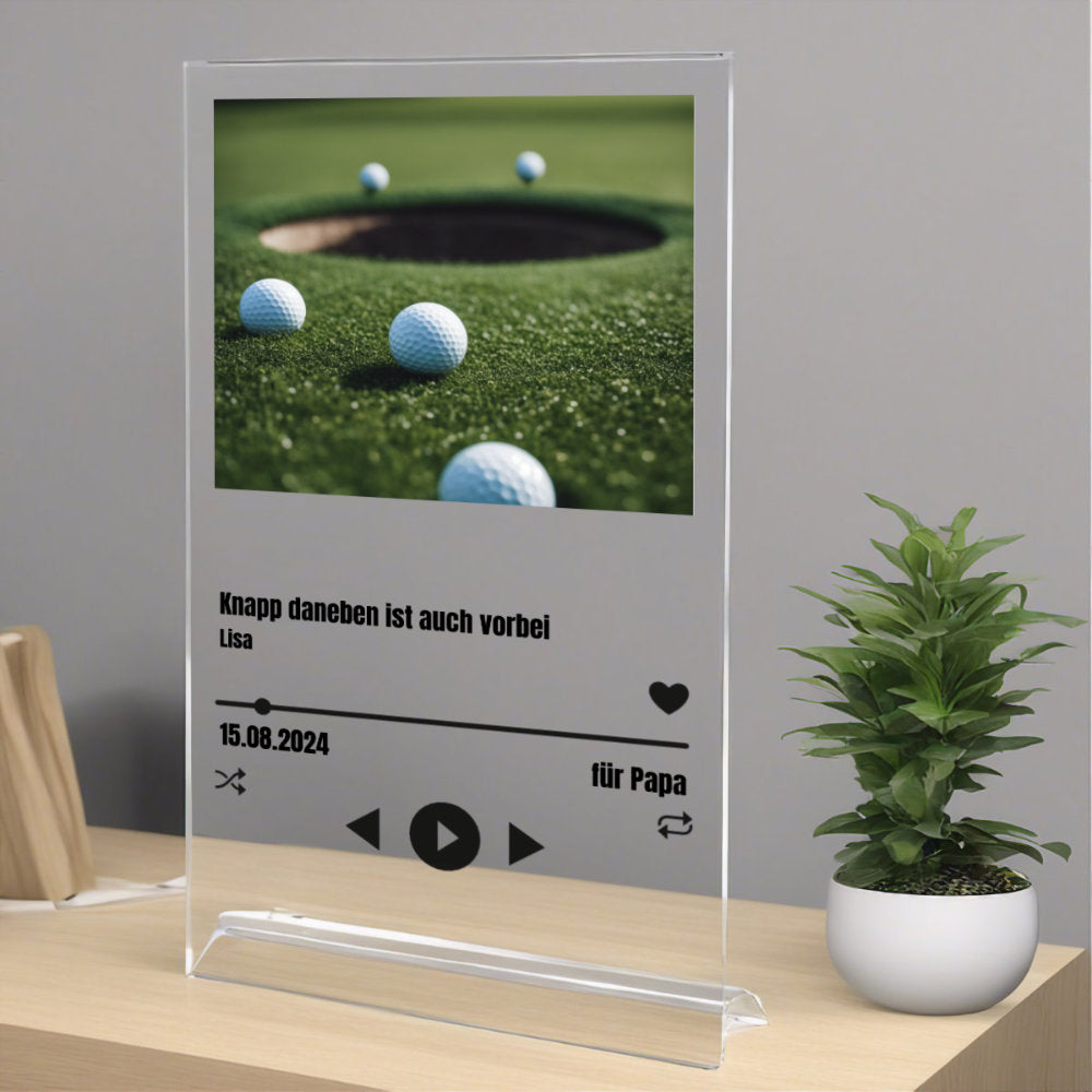 Album Cover Acryglas für Golfspieler personalisierbar mit Foto & Text