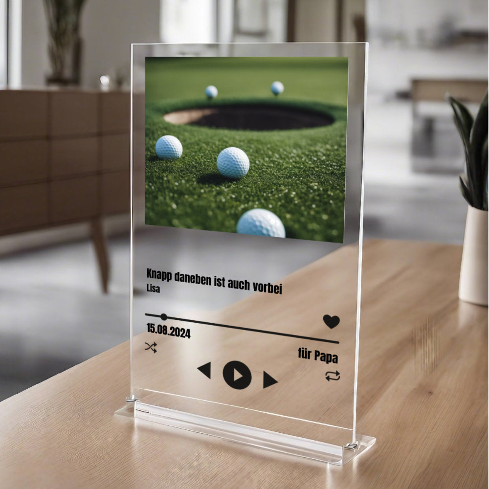 Album Cover Acryglas für Golfspieler personalisierbar mit Foto & Text