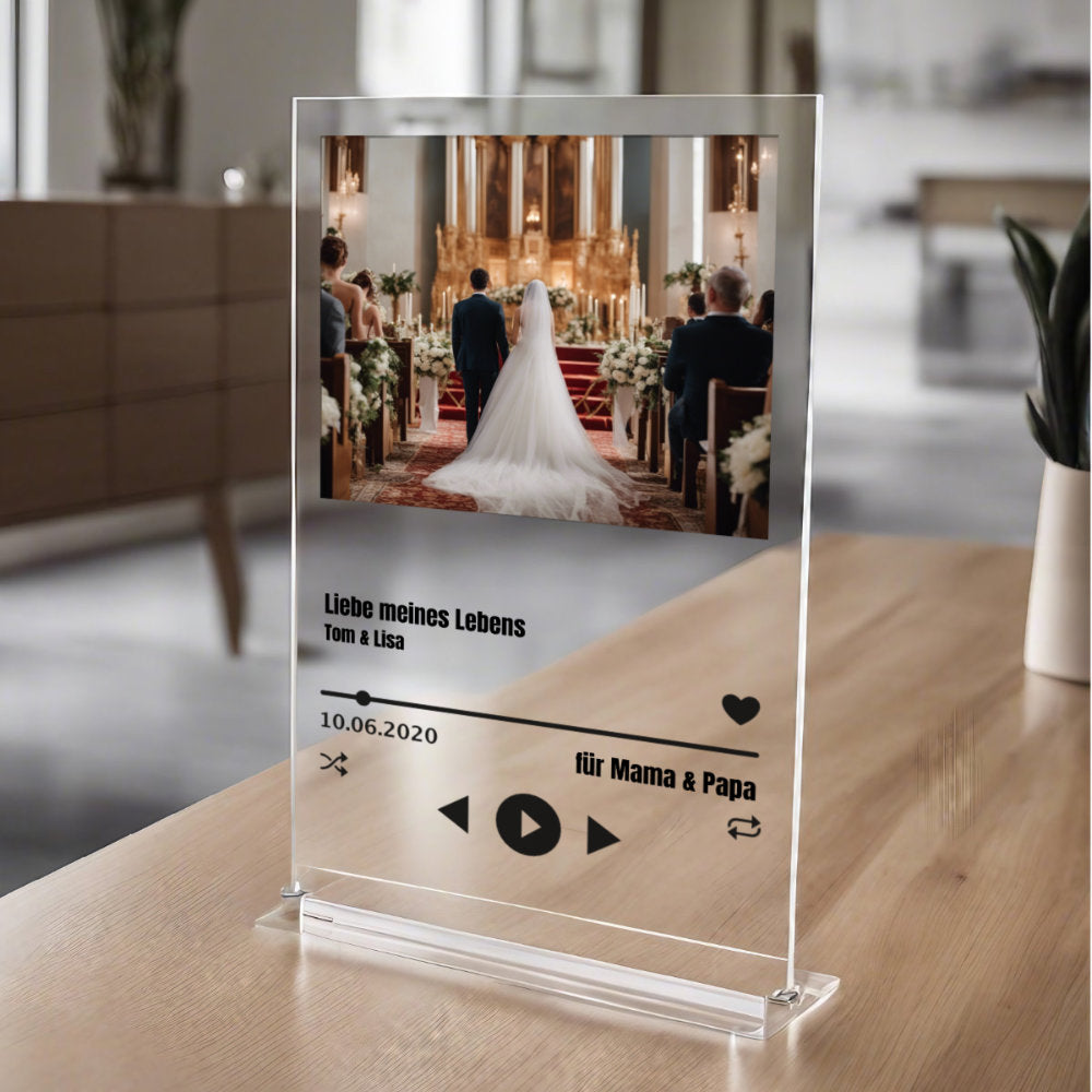 Album Cover Acryglas zur Hochzeit personalisierbar mit Foto & Text