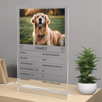 Quartettkarte Acrylglas Spaßkarte Hund personalisierbar mit Foto & Text