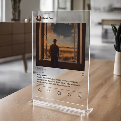 Social Media Post Acrylglas Bibelvers personalisierbar mit Foto & Text