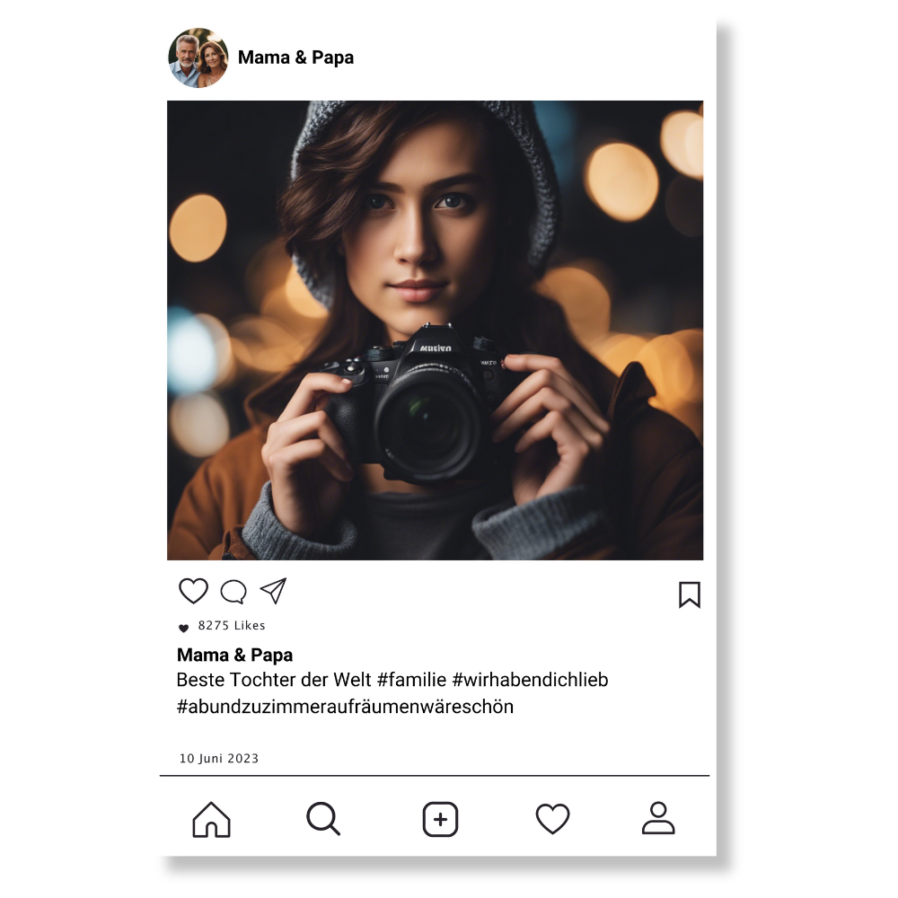 Social Media Post Acrylglas für Sohn / Tochter personalisierbar mit Foto & Text