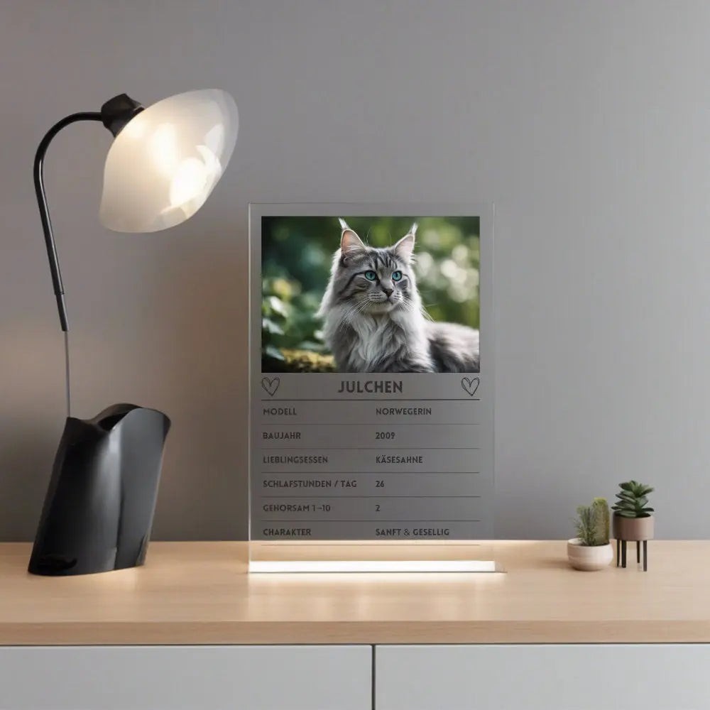 Quartett Spaßkarte Katze individualisiert aus Acrylglas Geschenk Palast