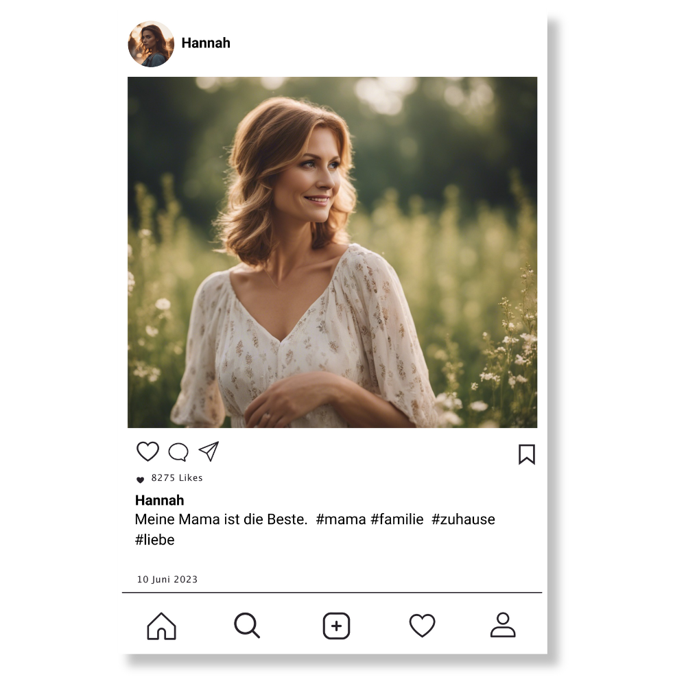 Social Media Post Acrylglas für Mama personalisierbar mit Foto & Text