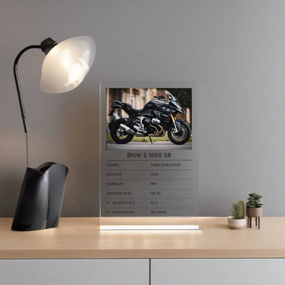 Quartettkarte Motorrad personalisiert aus Acrylglas Geschenk Palast