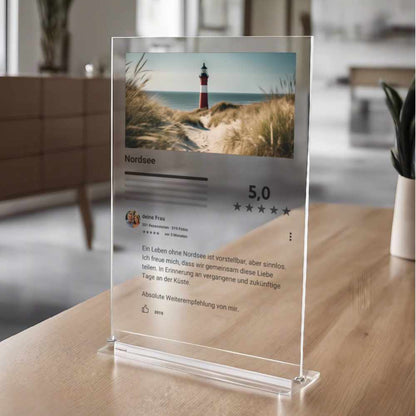 Internet Bewertung  Acrylglas Nordsee personalisierbar mit Foto & Text