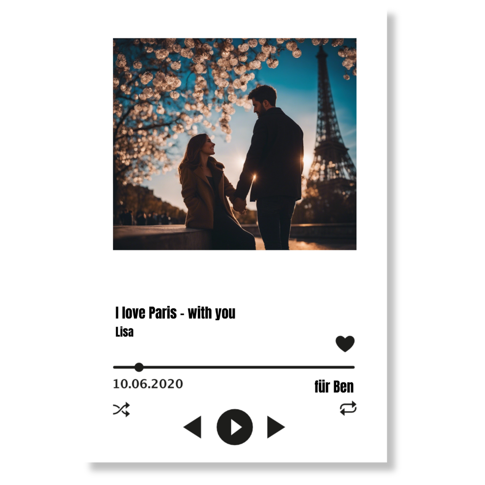 Album Cover Acryglas Dein Lieblingsort mit Partner personalisierbar mit Foto & Text